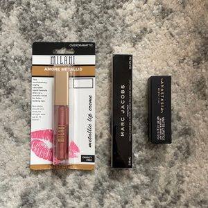 3 in 1! MARC JACOBS eyeliner, ANASTASIA matte lipstick and MILANI lip creme